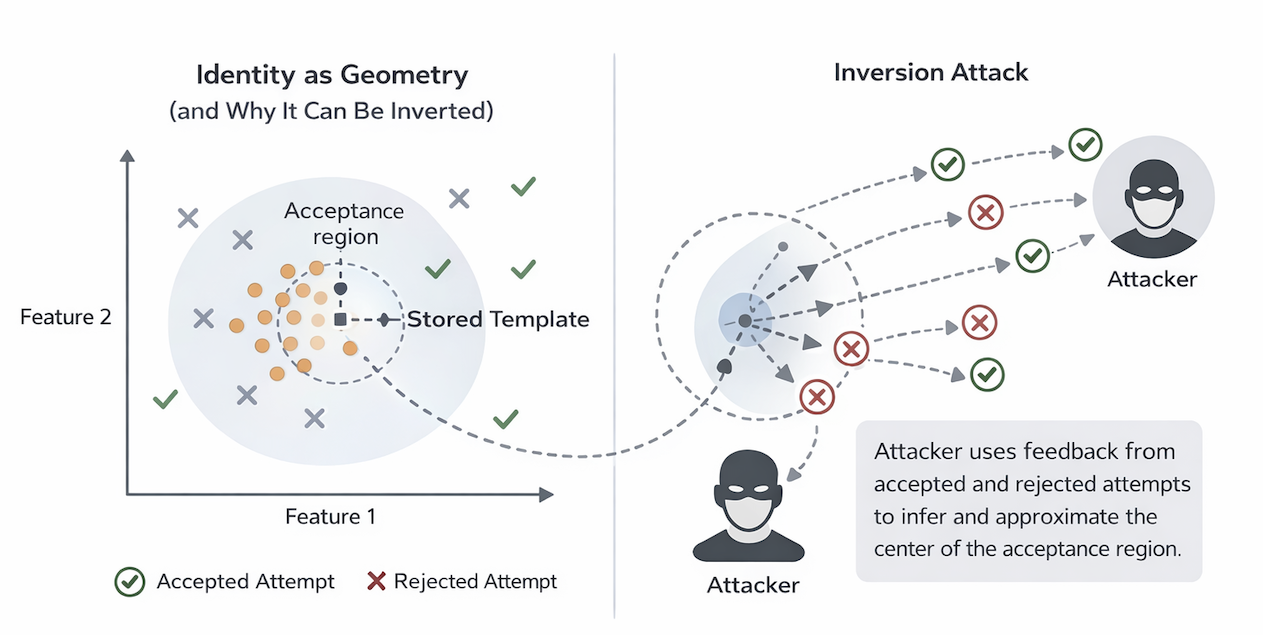 Biometric template inversion attack